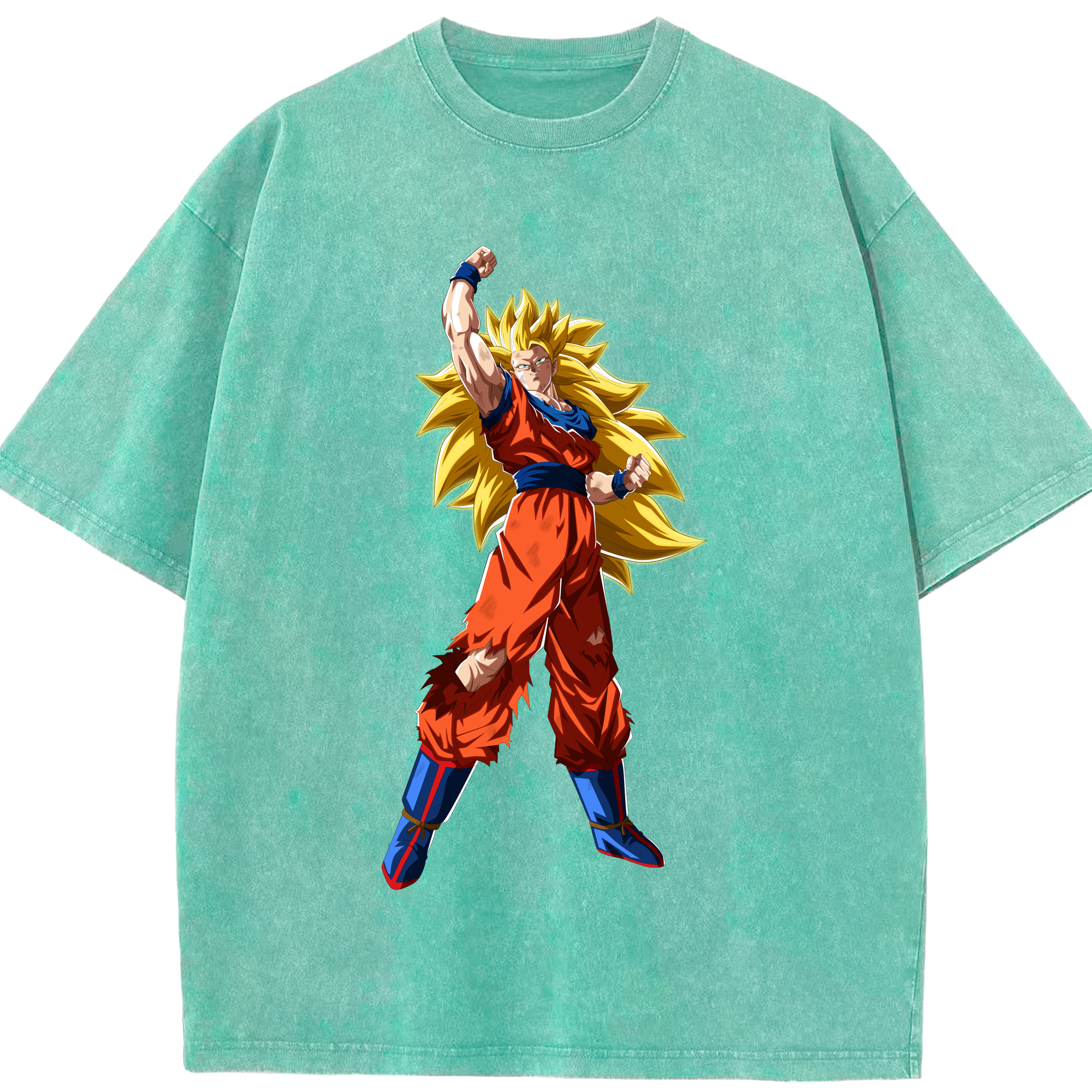（画像用） ドラゴンボール 孫悟空（そん ごくう）Son Goku カカロット DRAGON BALL Kakarotto 綿100% ヴィンテージ風 半袖Tシャツ（フロントプリント）